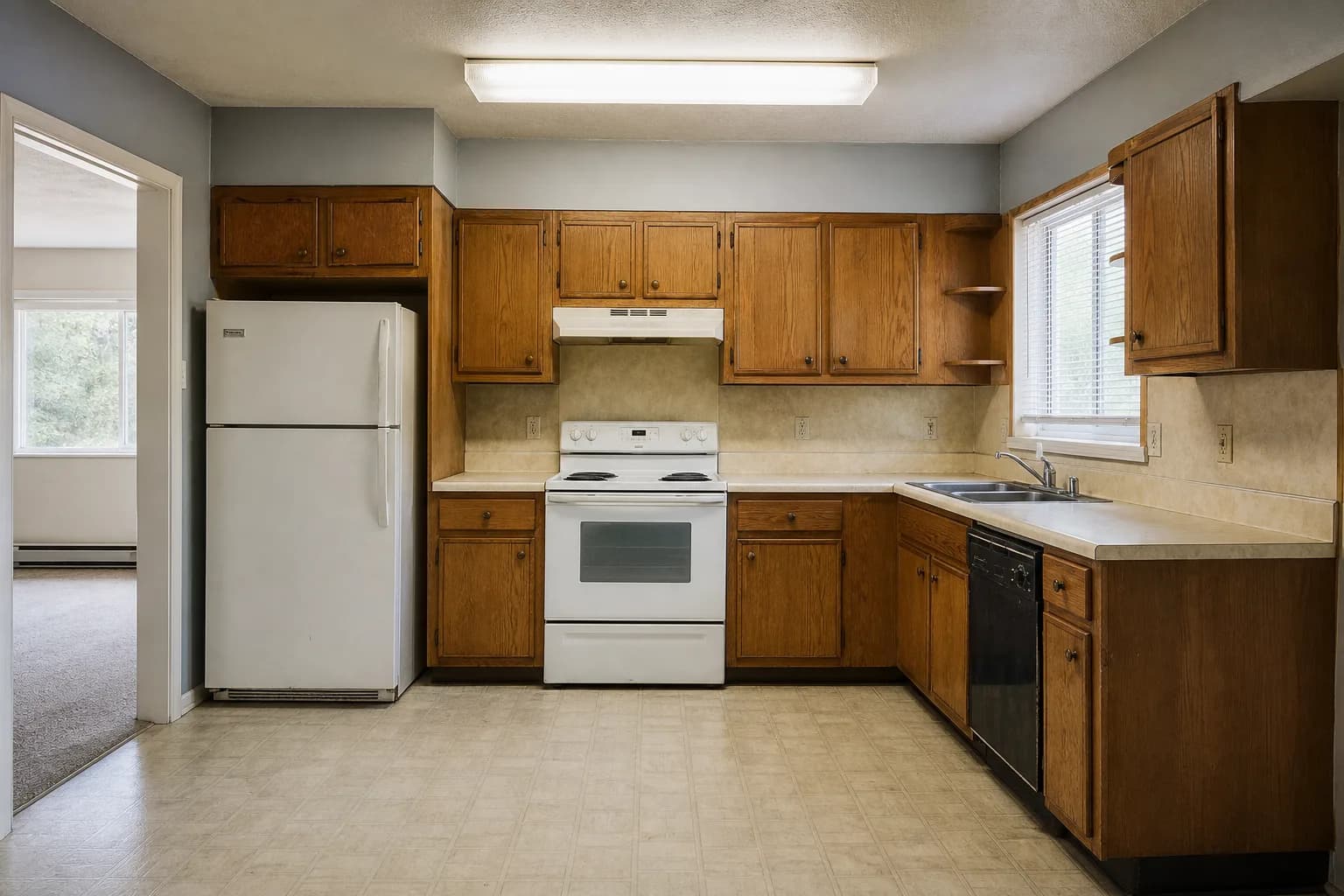 Dated home interior before a full house remodel