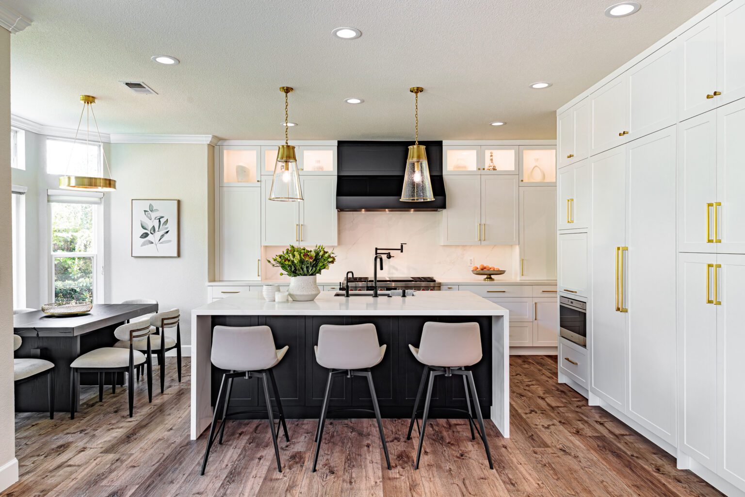 How Long Does a Kitchen Remodel Take? inspiration. Large kitchen island with seating in a finished remodel